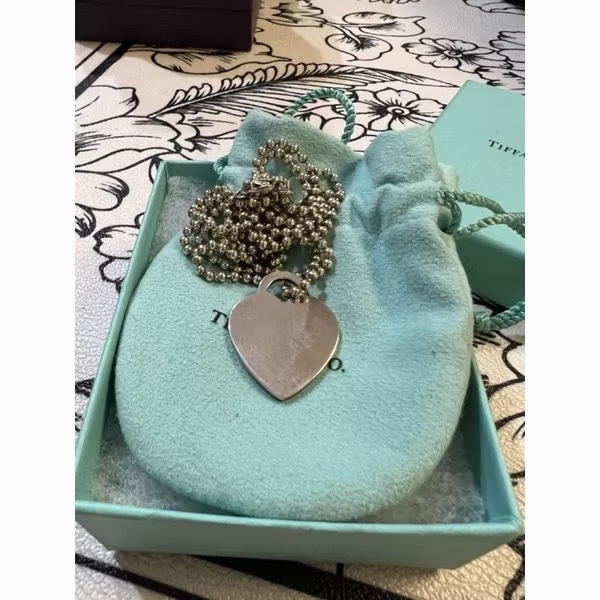 |二手|真品 正品 日本購入 超有份量 Tiffany s925純銀珠鏈 愛心項鍊-3