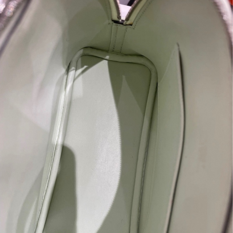 有購証🩷 99新 愛馬仕/Hermes 保齡球mini氣泡綠銀扣 山羊皮b刻 大全套-2