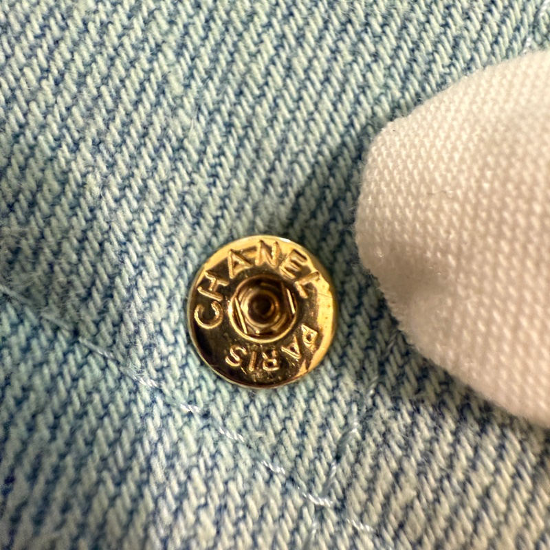 CHANEL 19 淺藍綠色牛仔 金銀雙色鏈條包 斜背小廢包 31開-13