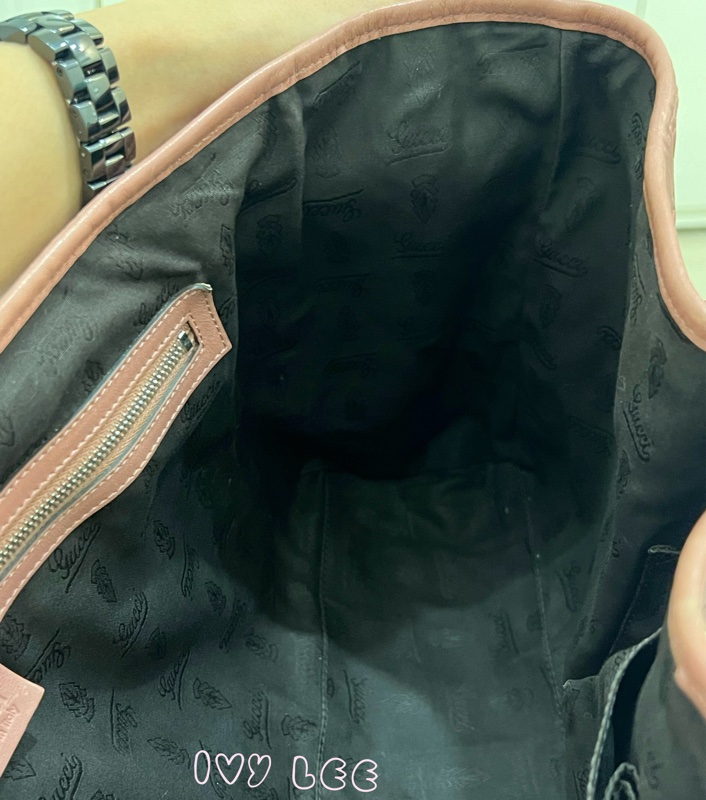 GUCCI GG 帆布 Guccissima GG Twins 托特包 手提包 粉紅 232957 正品 二手精品-3