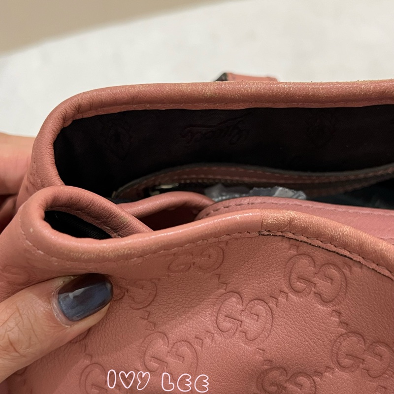 GUCCI GG 帆布 Guccissima GG Twins 托特包 手提包 粉紅 232957 正品 二手精品-8