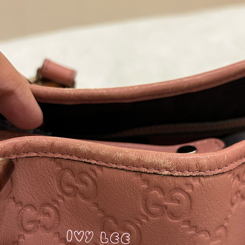 GUCCI GG 帆布 Guccissima GG Twins 托特包 手提包 粉紅 232957 正品 二手精品-9