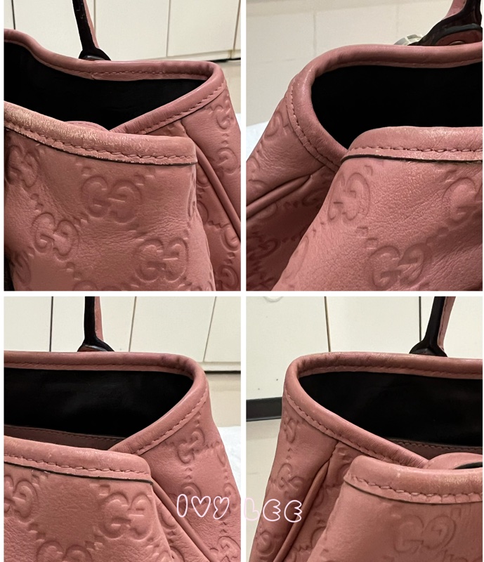 GUCCI GG 帆布 Guccissima GG Twins 托特包 手提包 粉紅 232957 正品 二手精品-12