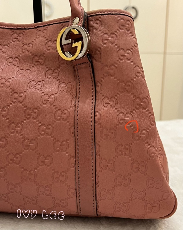 GUCCI GG 帆布 Guccissima GG Twins 托特包 手提包 粉紅 232957 正品 二手精品-24