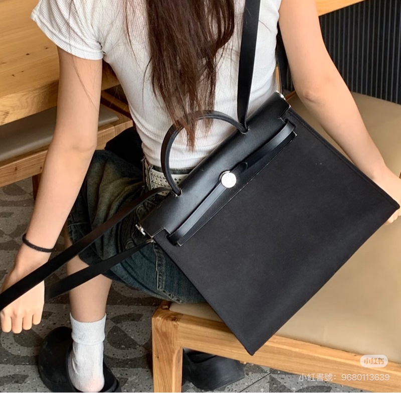 配件齊全❤️ 愛馬仕 #黑銀 #herbag31 #雙肩包 #後背包-1