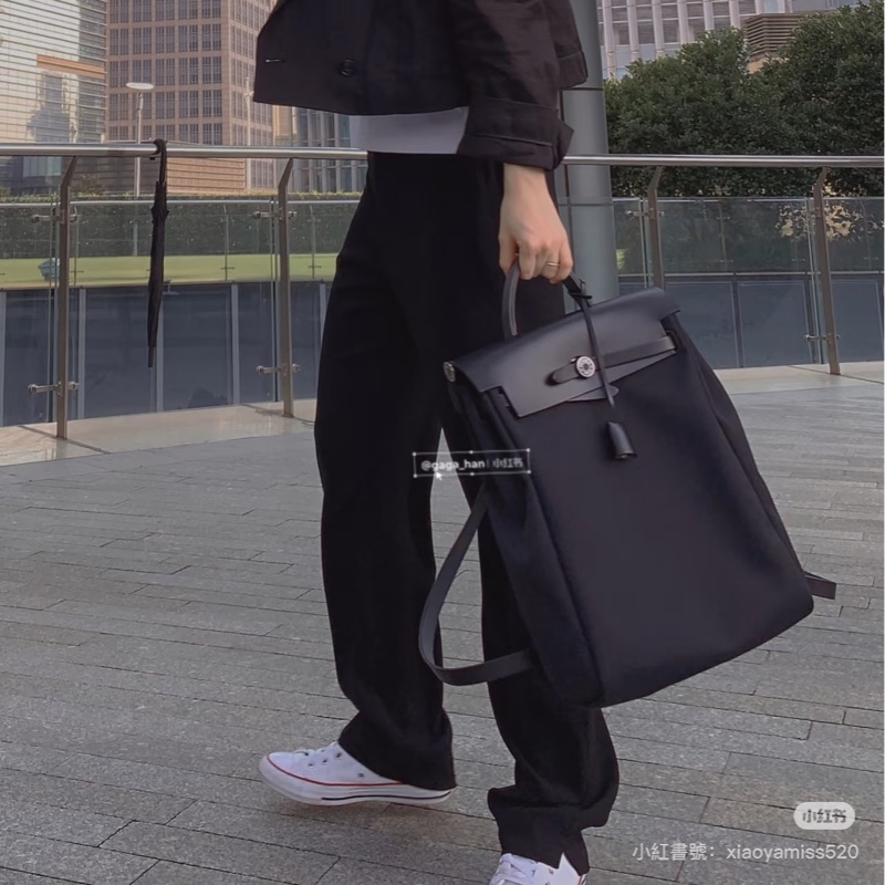配件齊全❤️ 愛馬仕 #黑銀 #herbag31 #雙肩包 #後背包-2