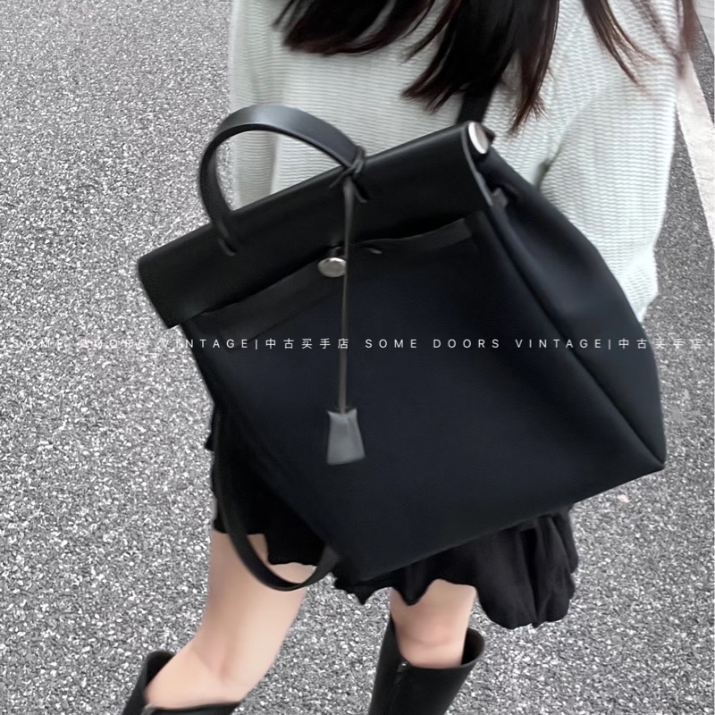 配件齊全❤️ 愛馬仕 #黑銀 #herbag31 #雙肩包 #後背包-3