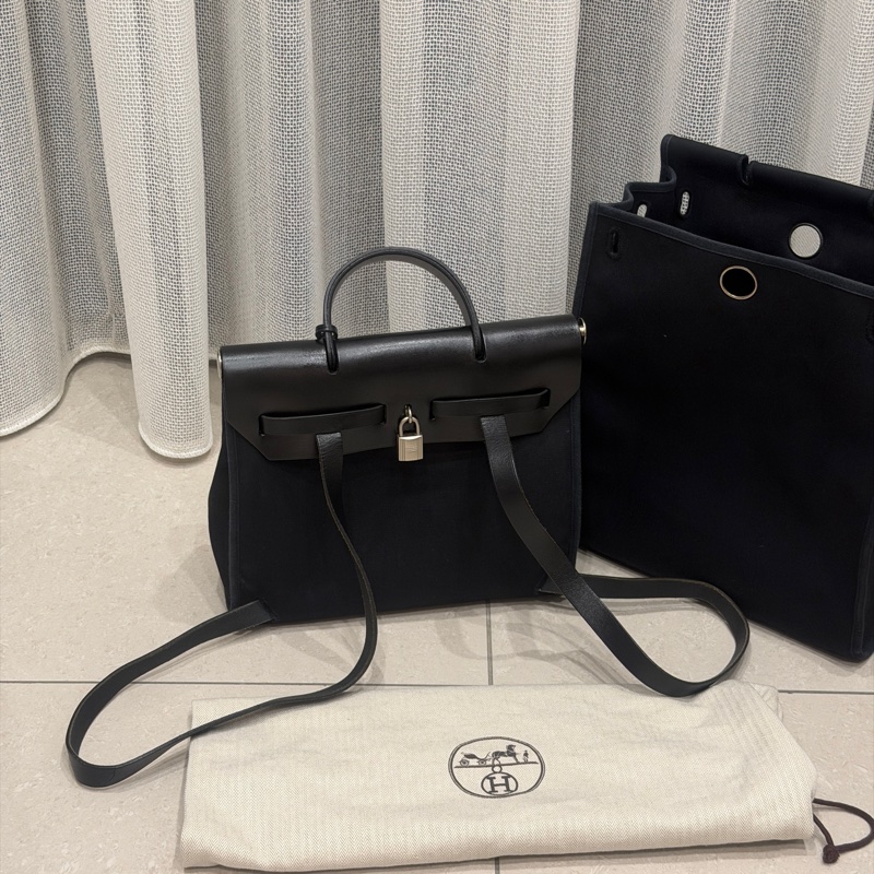 配件齊全❤️ 愛馬仕 #黑銀 #herbag31 #雙肩包 #後背包-10