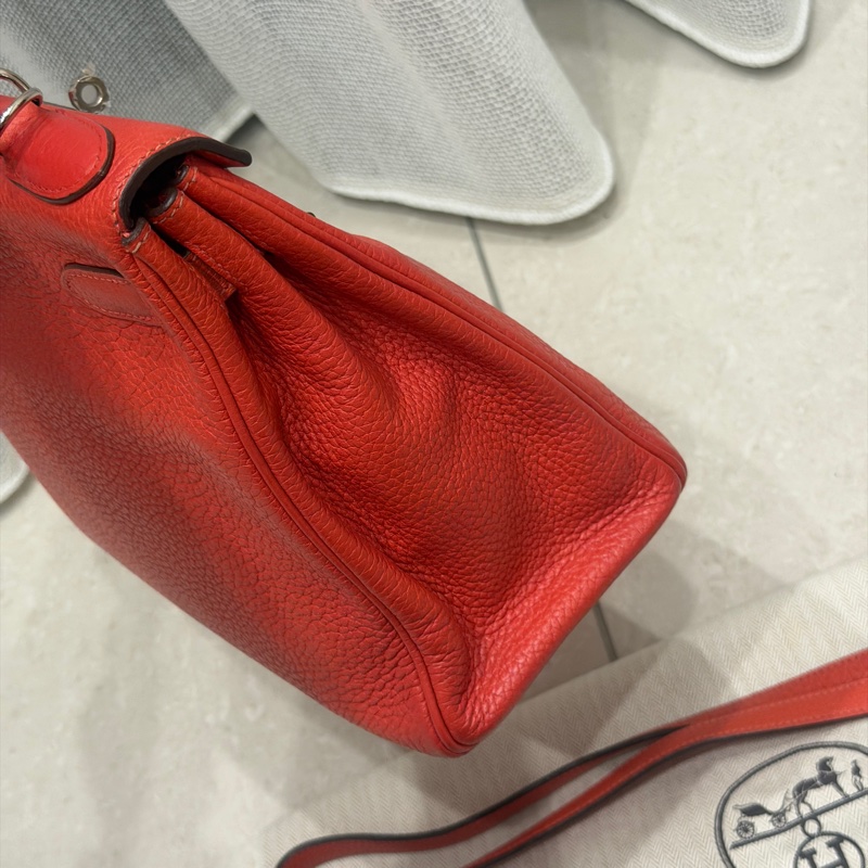 99新五金帶膜🌟 #愛馬仕 #kelly28 #磚紅色 #銀釦 #TC皮 K28-7