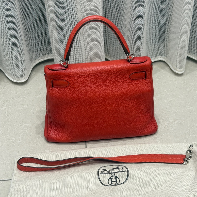 99新五金帶膜🌟 #愛馬仕 #kelly28 #磚紅色 #銀釦 #TC皮 K28-8
