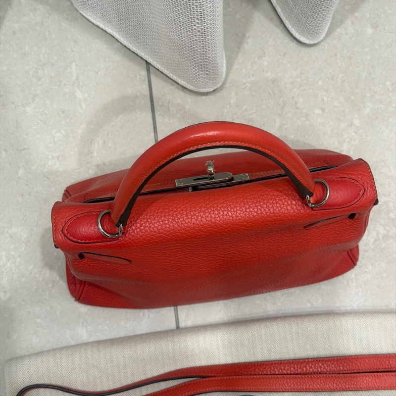 99新五金帶膜🌟 #愛馬仕 #kelly28 #磚紅色 #銀釦 #TC皮 K28-9