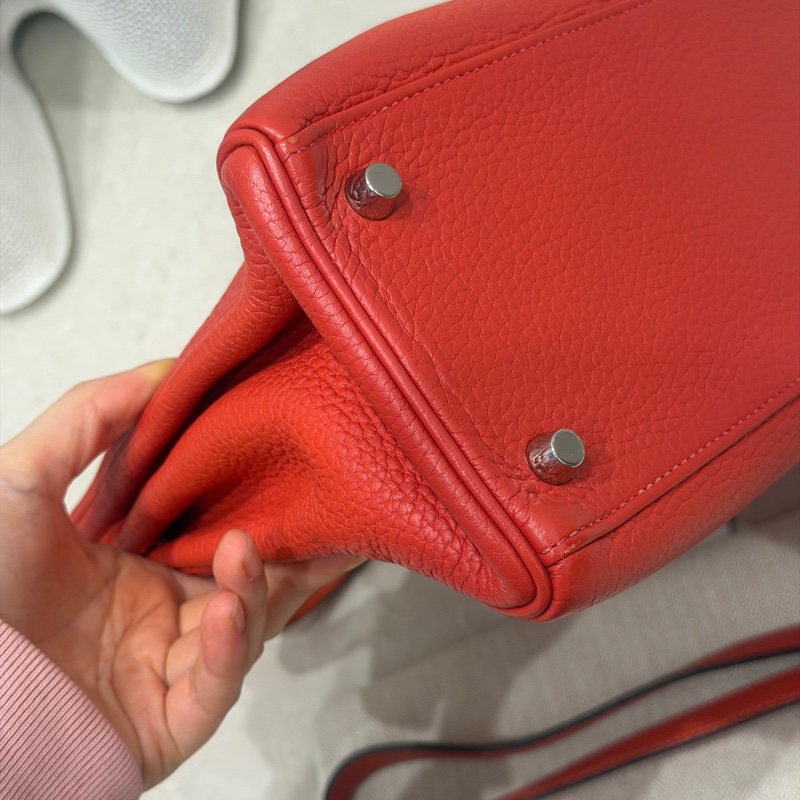 99新五金帶膜🌟 #愛馬仕 #kelly28 #磚紅色 #銀釦 #TC皮 K28-10