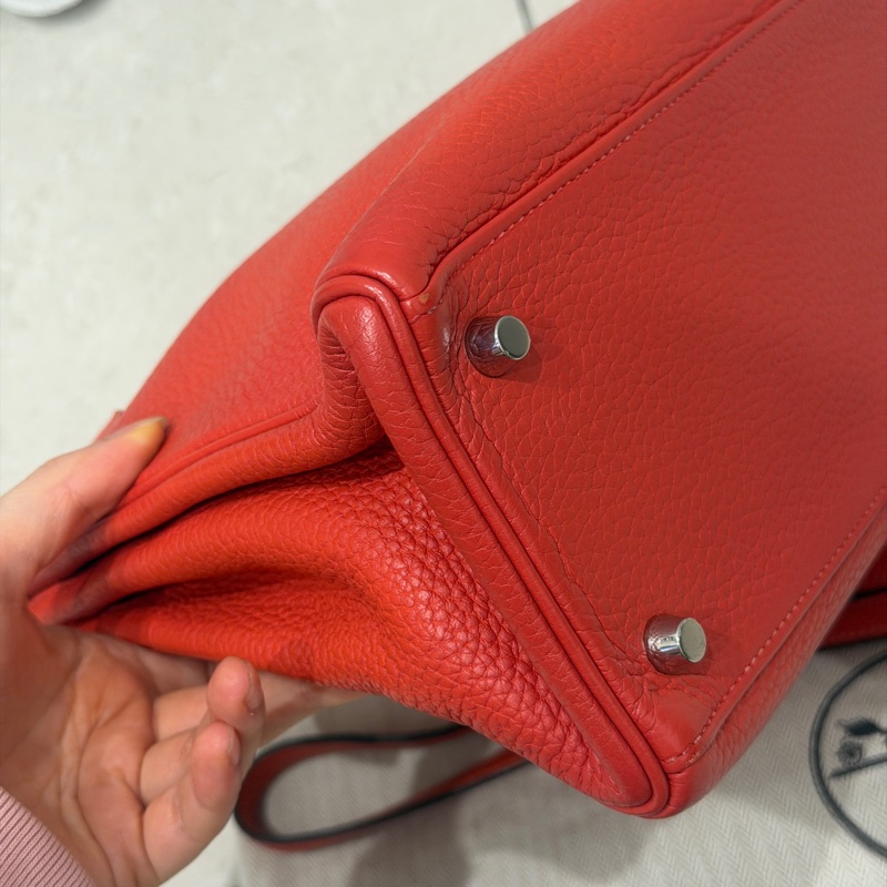 99新五金帶膜🌟 #愛馬仕 #kelly28 #磚紅色 #銀釦 #TC皮 K28-11
