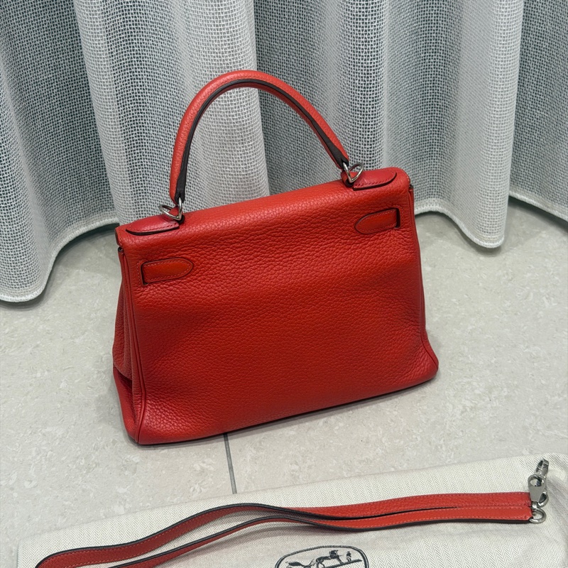 99新五金帶膜🌟 #愛馬仕 #kelly28 #磚紅色 #銀釦 #TC皮 K28-14