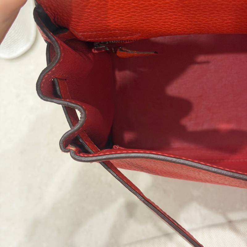 99新五金帶膜🌟 #愛馬仕 #kelly28 #磚紅色 #銀釦 #TC皮 K28-22