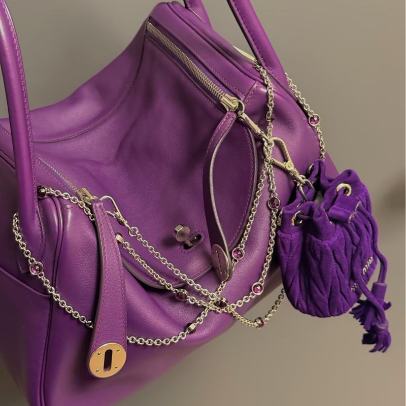 99新五金帶膜🌟 #愛馬仕 #鳶尾紫 #銀扣 #lindy30 #hermes-0