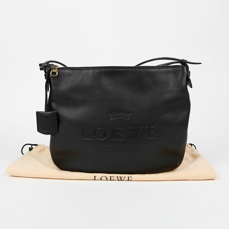 LOEWE Heritage 壓花 Logo 單肩斜背包-0