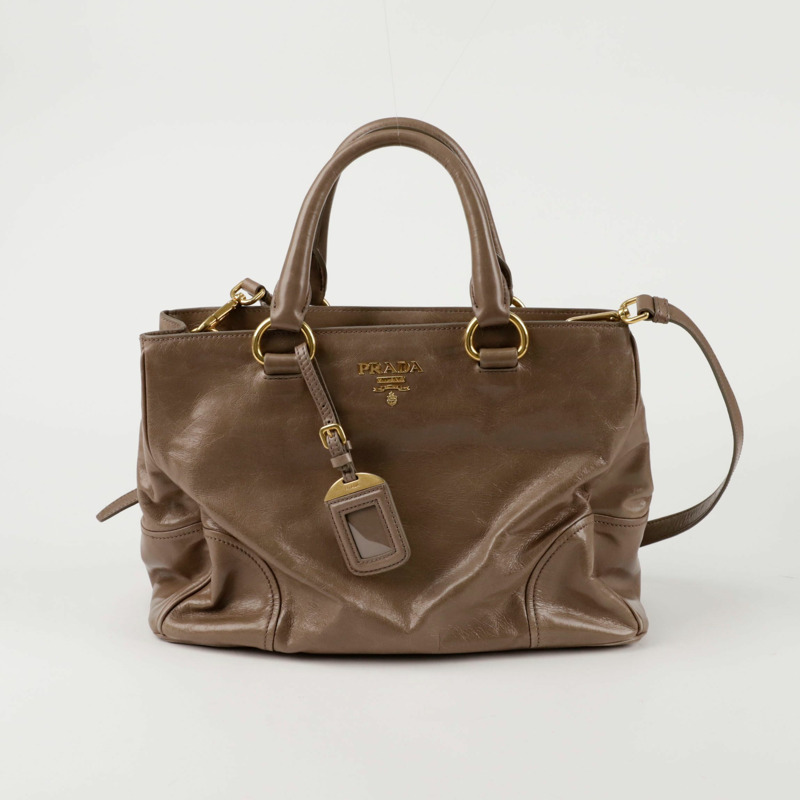 PRADA 金屬Logo Vitello Shine托特肩背包 BN2323-0