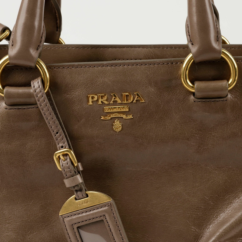 PRADA 金屬Logo Vitello Shine托特肩背包 BN2323-1