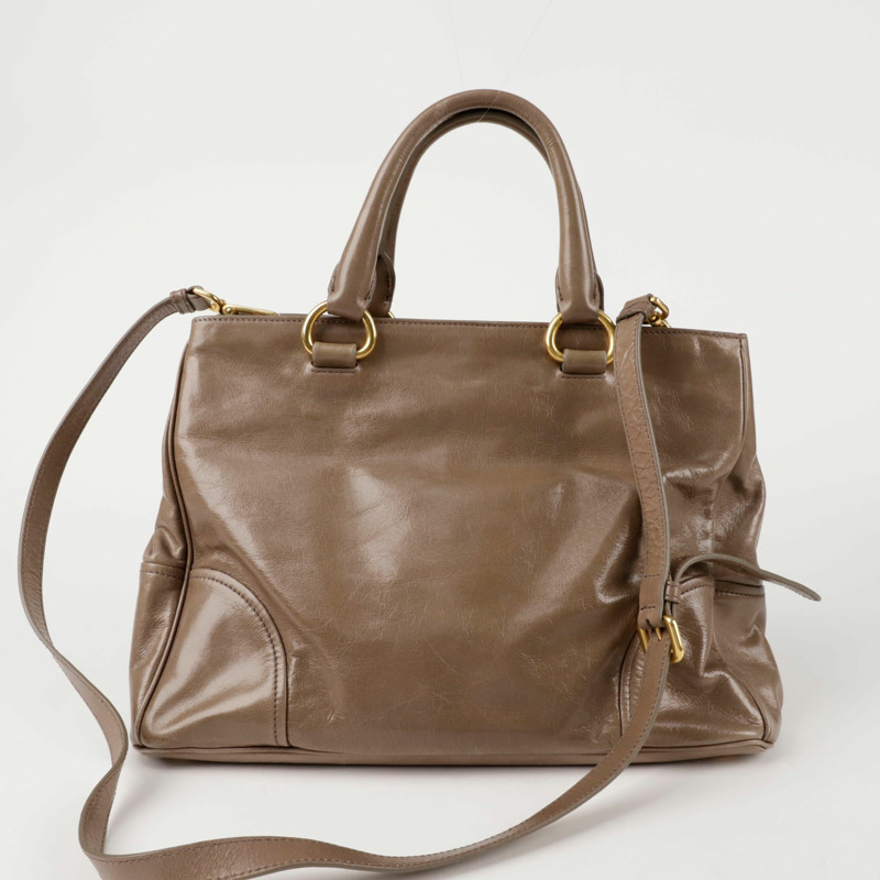 PRADA 金屬Logo Vitello Shine托特肩背包 BN2323-4