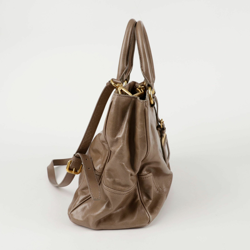 PRADA 金屬Logo Vitello Shine托特肩背包 BN2323-6