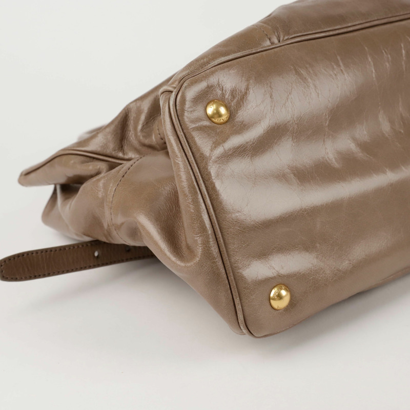 PRADA 金屬Logo Vitello Shine托特肩背包 BN2323-9