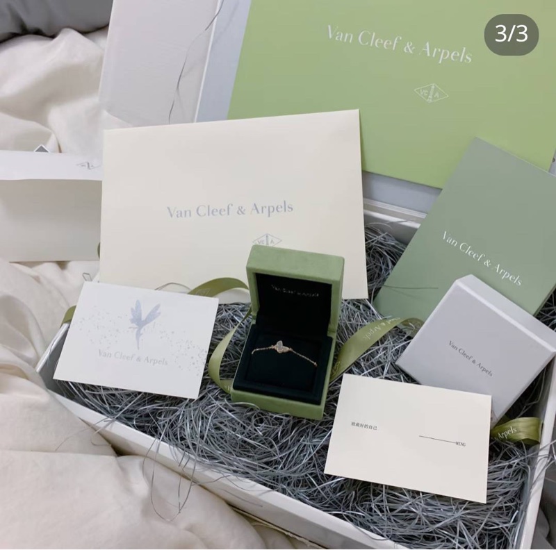 99新全配❤️ #vca #梵克雅寶 Alhambra #白貝母 #蝴蝶 #手鍊-3