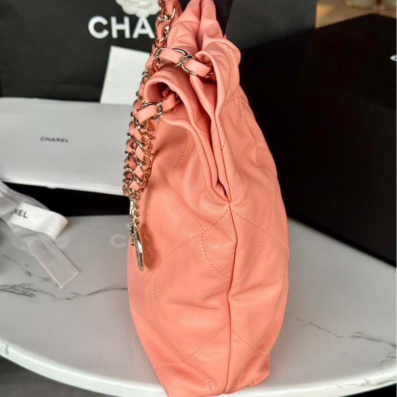 全新全配❤️ #香奈兒 #粉色 #荔枝皮 #22bag #小號-4