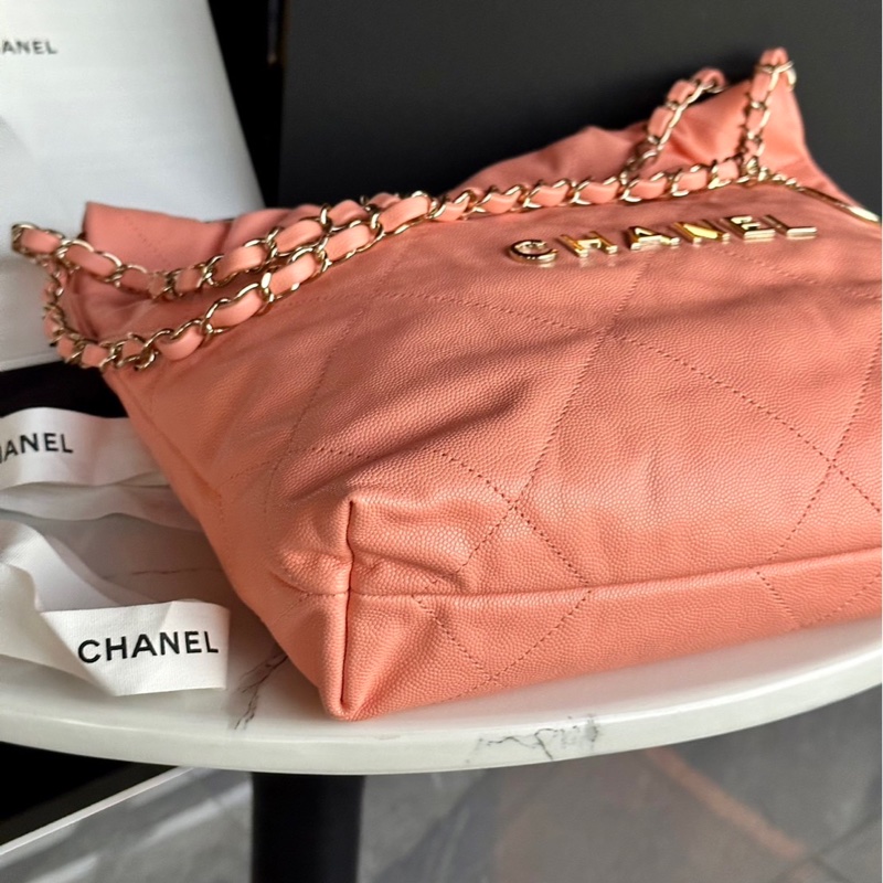 全新全配❤️ #香奈兒 #粉色 #荔枝皮 #22bag #小號-9