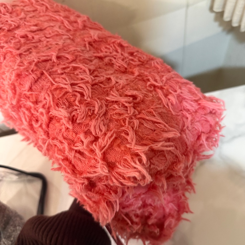 99新全配❤️ #香奈兒 21年秀款 #粉色 #毛毛流蘇 #hobo #子母包-14