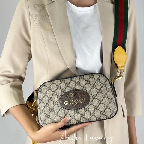 全新大全配🈶購證❤️ gucci #虎頭 #老花 #寬肩帶 #相機包