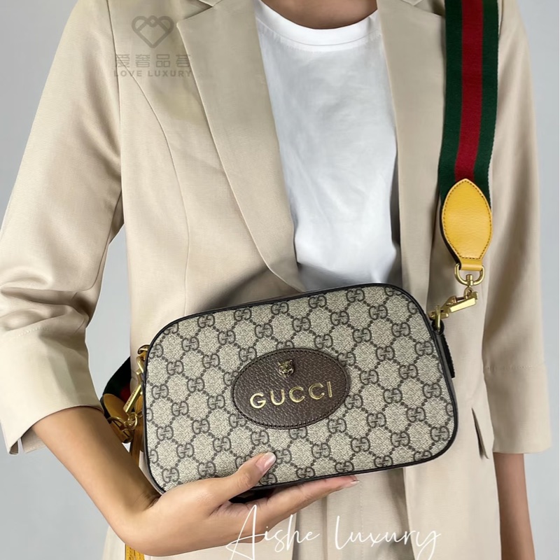 全新大全配🈶購證❤️ gucci #虎頭 #老花 #寬肩帶 #相機包-0