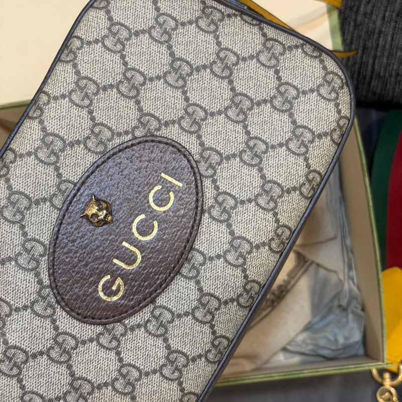 全新大全配🈶購證❤️ gucci #虎頭 #老花 #寬肩帶 #相機包-5
