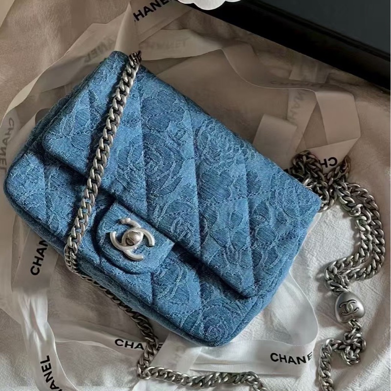 全新大全配🈶購證❤️芯片款❤️ 香奈兒 #牛仔 #愛心調節釦 #方胖子 #CF 17公分-1