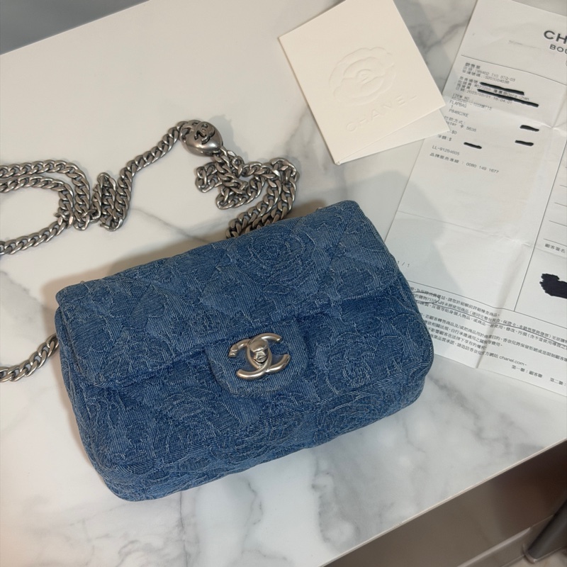 全新大全配🈶購證❤️芯片款❤️ 香奈兒 #牛仔 #愛心調節釦 #方胖子 #CF 17公分-2