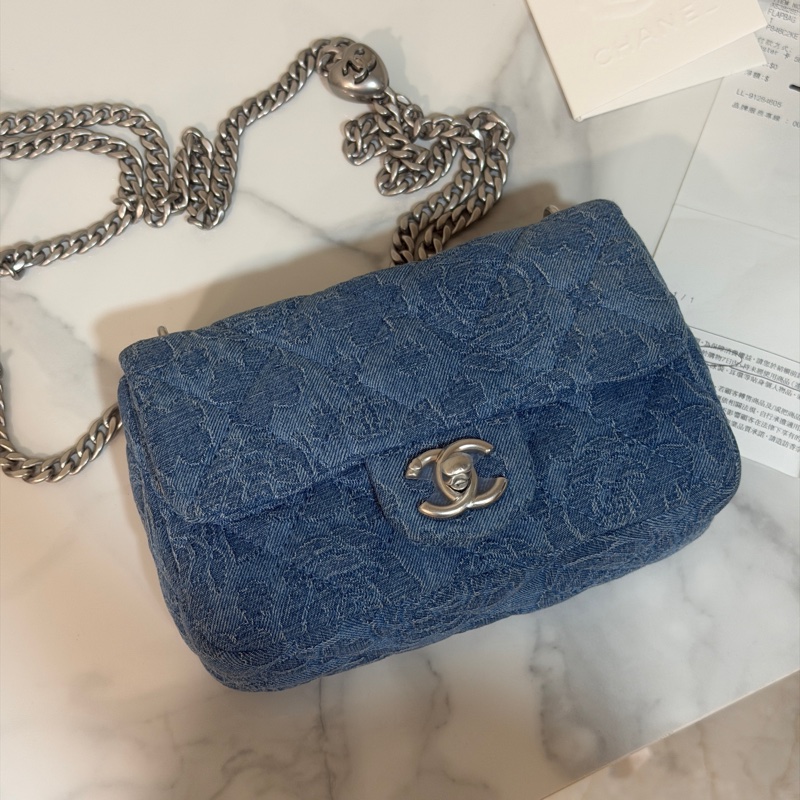 全新大全配🈶購證❤️芯片款❤️ 香奈兒 #牛仔 #愛心調節釦 #方胖子 #CF 17公分-3