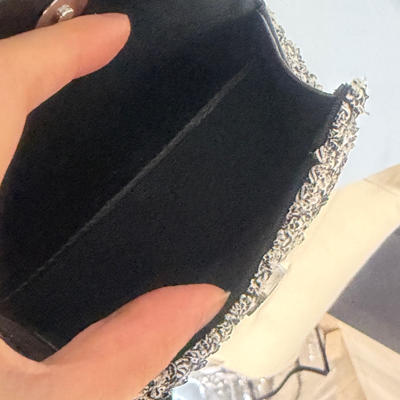 全新全配🈶購證❤️芯片款❤️ 香奈兒 #毛呢 #小書包 #黑銀 #雙肩包-8