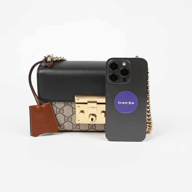 GUCCI 帶鎖小鏈條單肩斜背包 409487-8