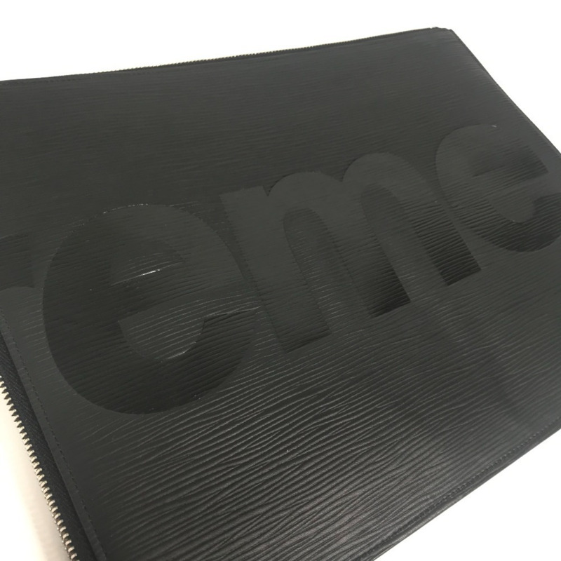 路易威登 M67754 Epi 皮革 Supreme Pochette Jour GM 黑色手拿包，男士，黑色-2