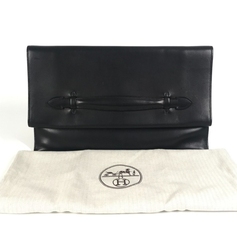 愛馬仕 Hermès 翻蓋手拿包，Pre-Pla，雙折手拿包，皮革，黑色，男女通用-17