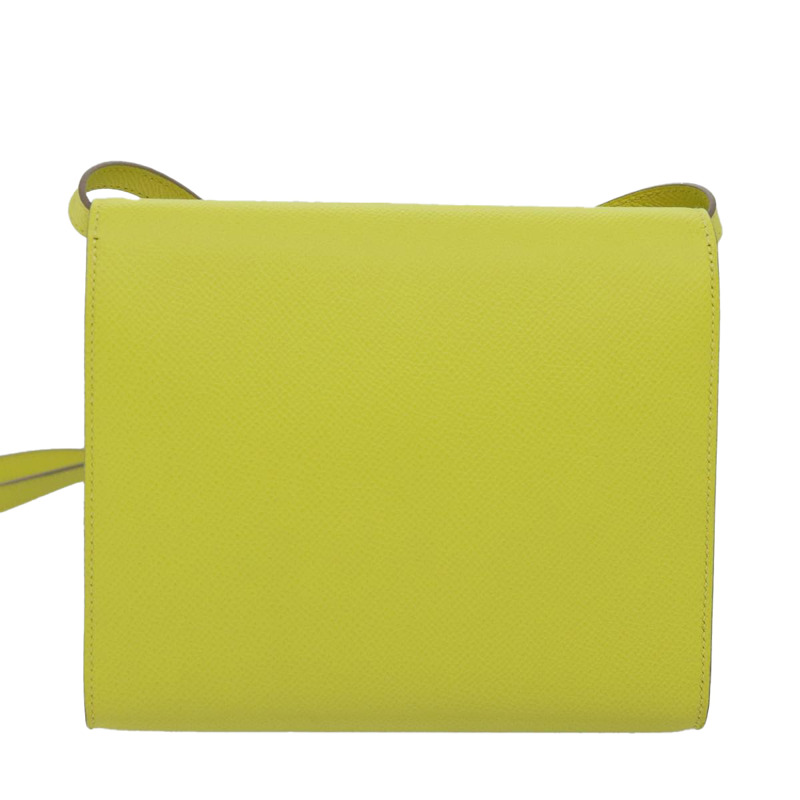 【日本直送】愛馬仕 Click 16 肩背包，黃色皮革，正品，貨號 77462SAM-1