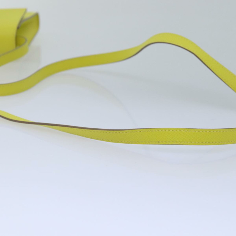 【日本直送】愛馬仕 Click 16 肩背包，黃色皮革，正品，貨號 77462SAM-6