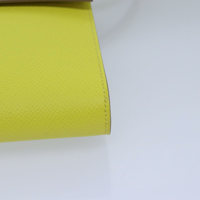 【日本直送】愛馬仕 Click 16 肩背包，黃色皮革，正品，貨號 77462SAM-15