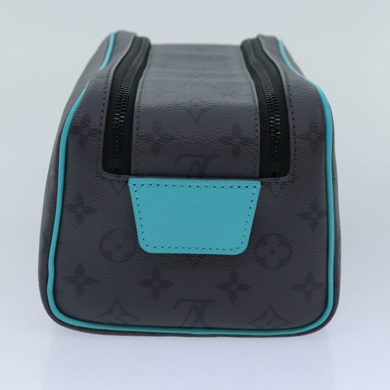 【日本直送】路易威登 Monogram Eclipse Reverse Dopp Kit Bag Turquoise M11482 Auth 89059SAM-2