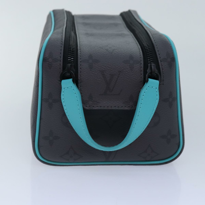【日本直送】路易威登 Monogram Eclipse Reverse Dopp Kit Bag Turquoise M11482 Auth 89059SAM-3
