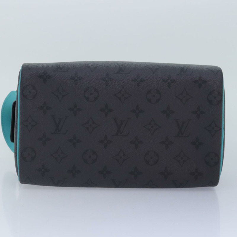 【日本直送】路易威登 Monogram Eclipse Reverse Dopp Kit Bag Turquoise M11482 Auth 89059SAM-4