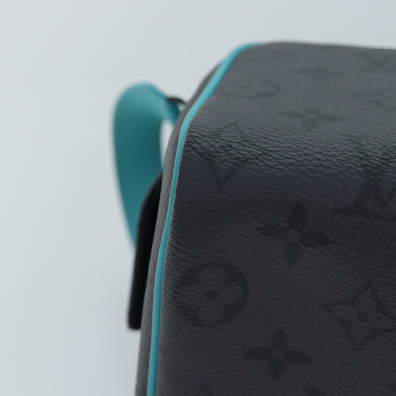 【日本直送】路易威登 Monogram Eclipse Reverse Dopp Kit Bag Turquoise M11482 Auth 89059SAM-14