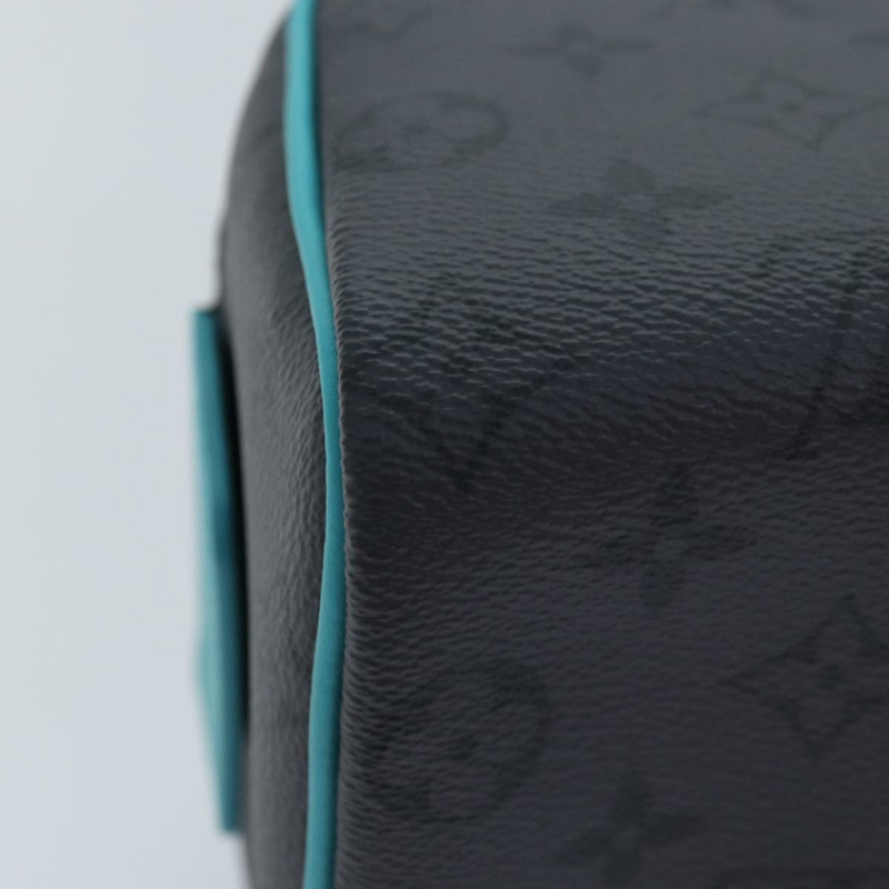 【日本直送】路易威登 Monogram Eclipse Reverse Dopp Kit Bag Turquoise M11482 Auth 89059SAM-16