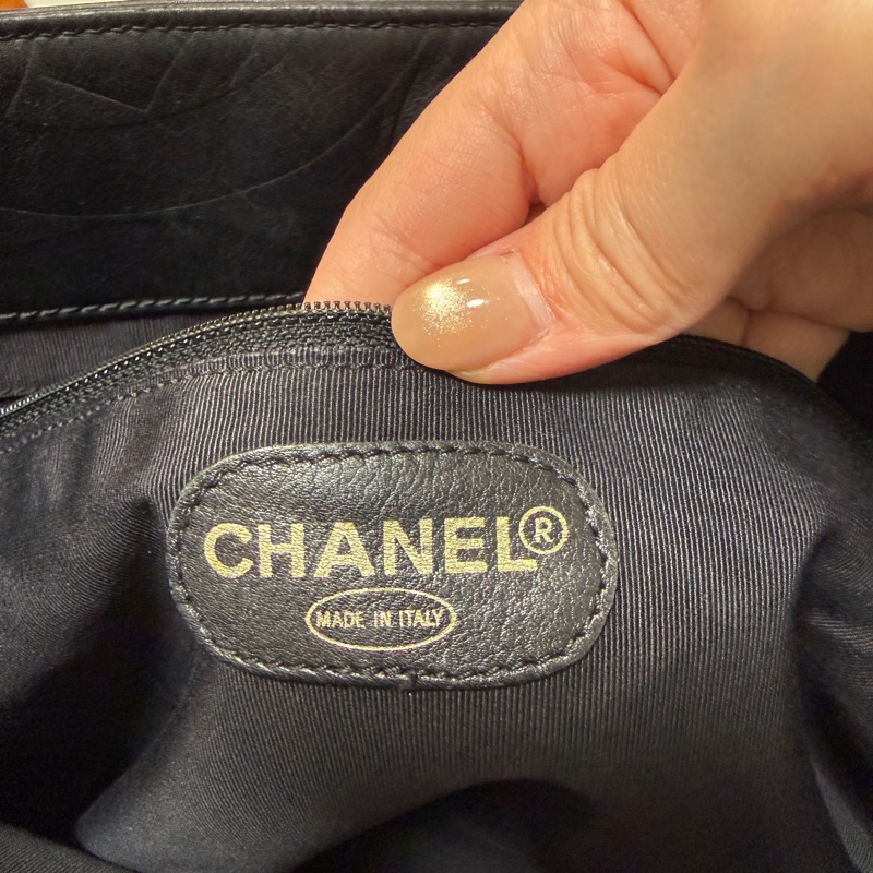 日本中古 Chanel 香奈兒肩背包 tote bag 黑色-5