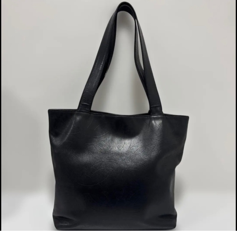 日本中古 Chanel 香奈兒肩背包 tote bag 黑色-10